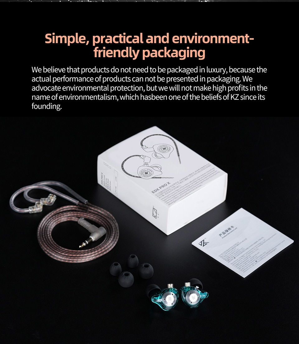 Thumbnail: KZ EDX Pro X dynamic driving headphones in-ear monitoring earplugs HIFI bass hi-