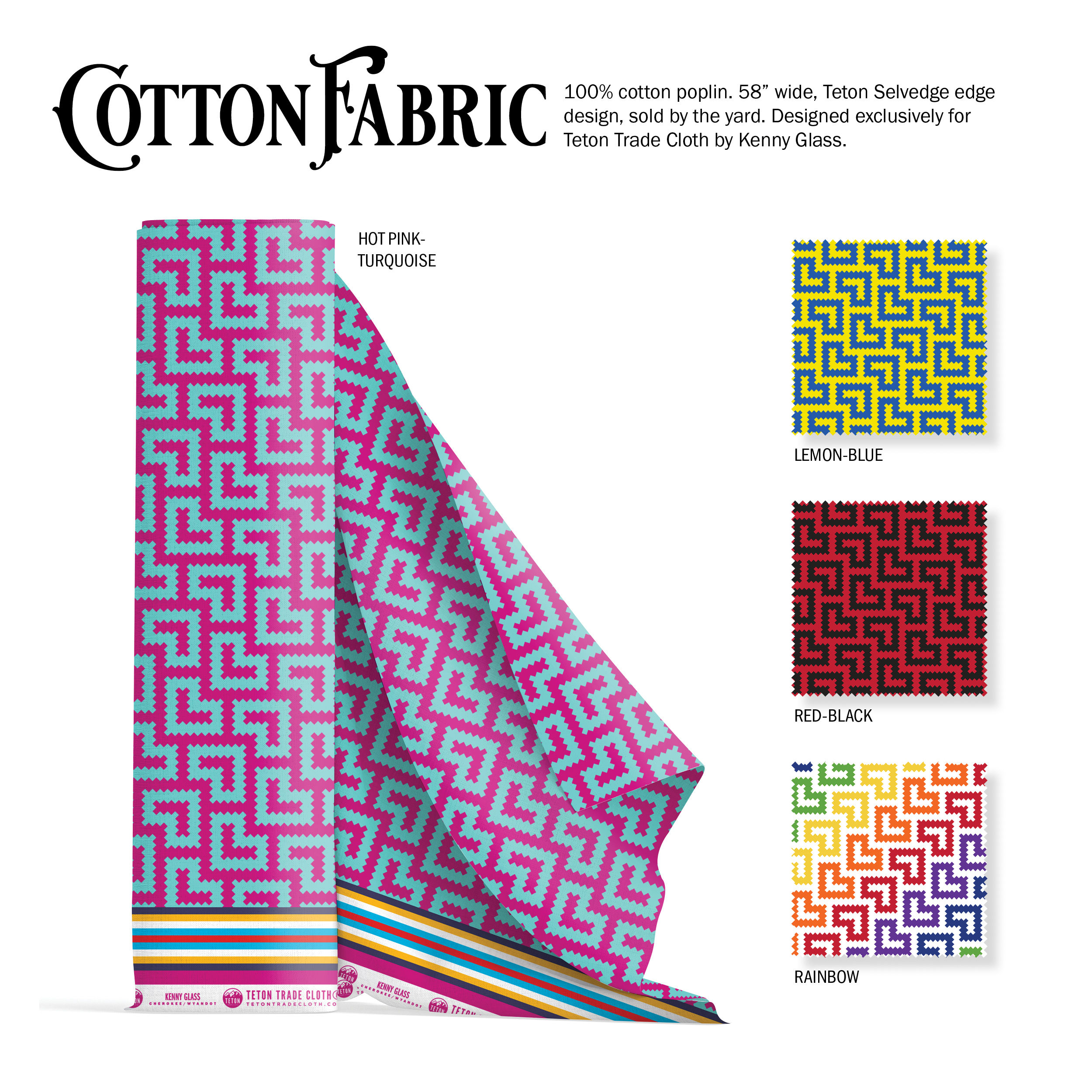 Cotton Fabric Designed by Kenny Glass for Teton Trade Cloth