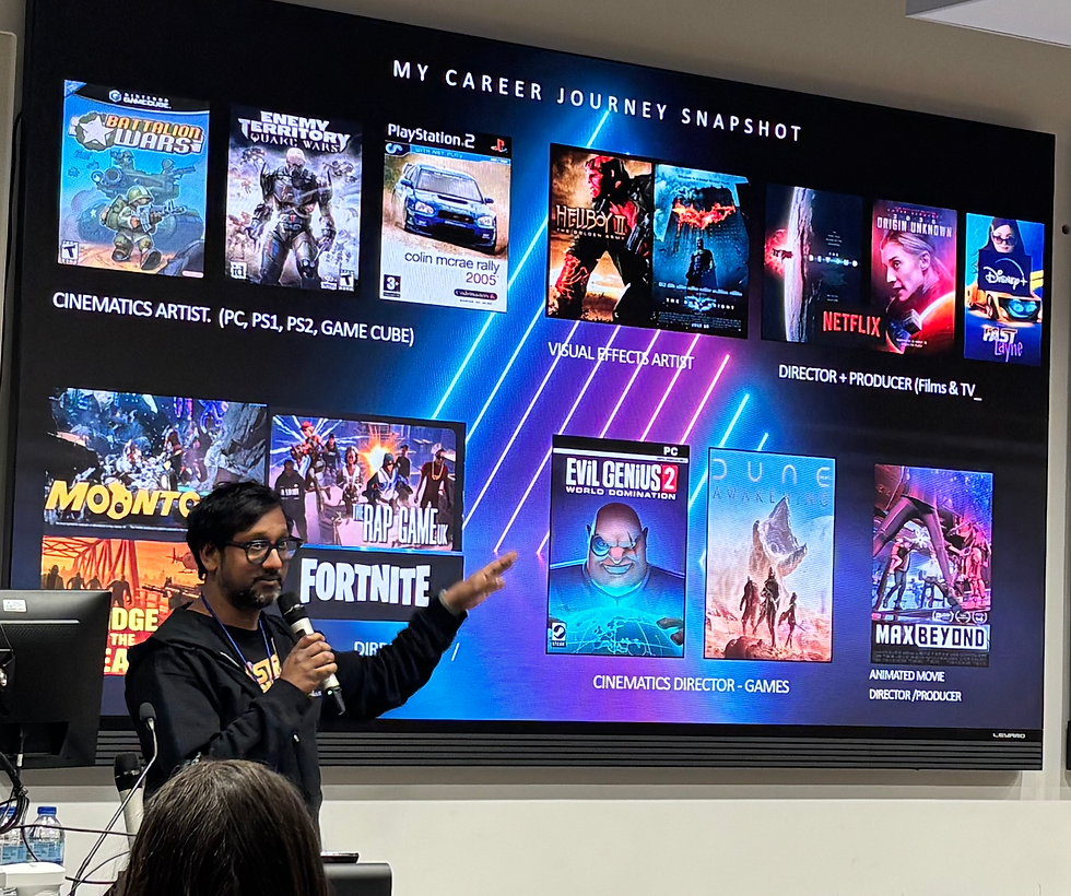 HaZ Dulull presenting at The Immersive Futures event 22/4/26
