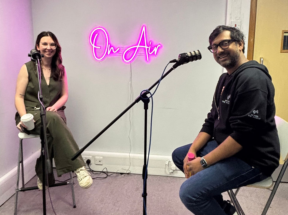 Samantha and Haz in the podcast studio 22/4/26