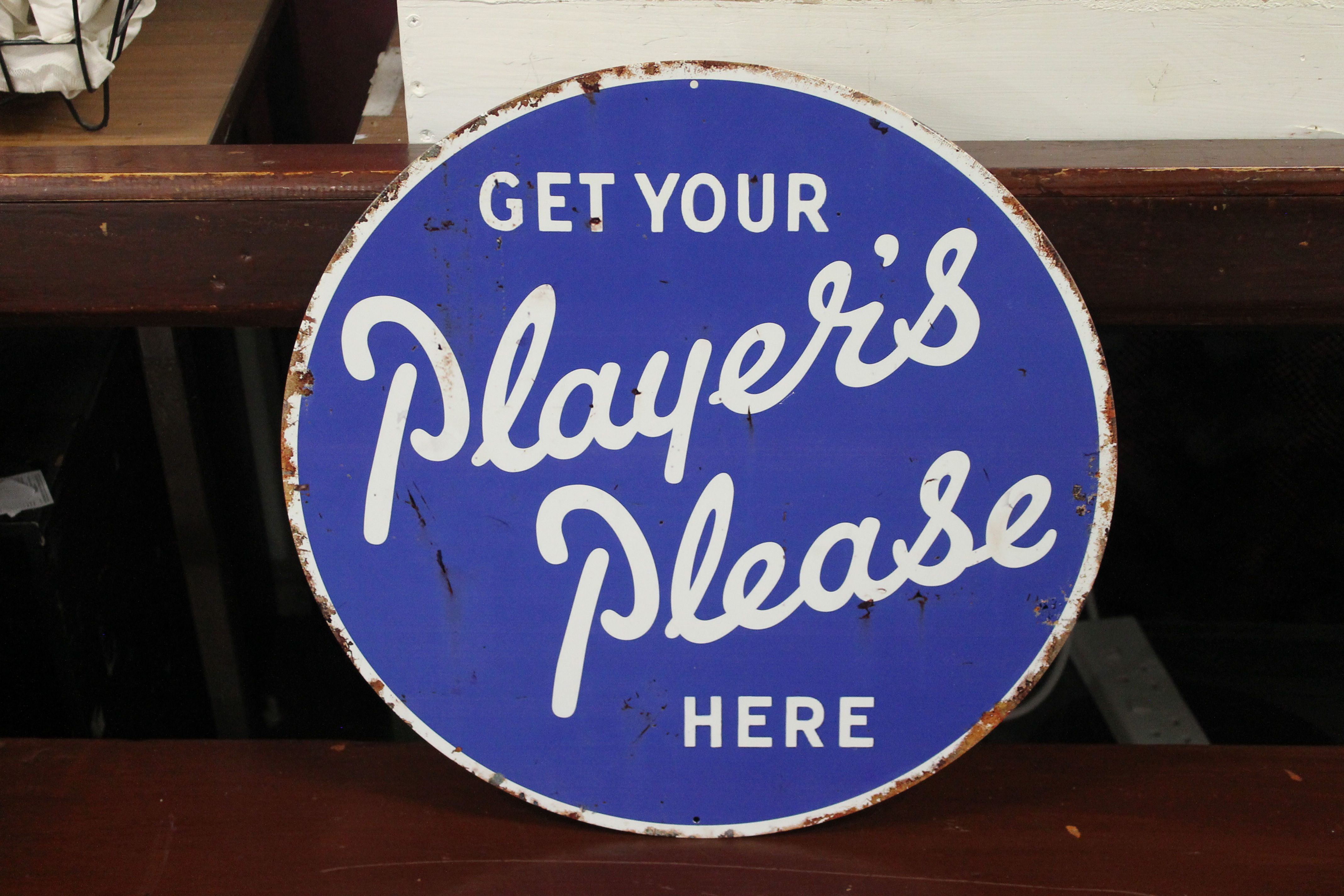 Players please reproduction metal sign.
