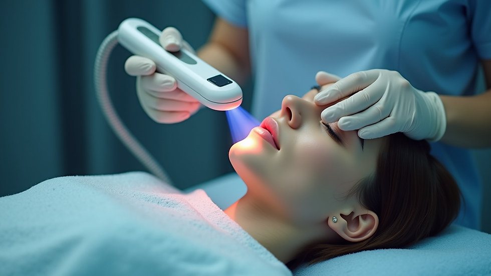 Close-up view of modern laser device used for skin treatment