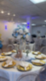 Blue and White Floral Centerpiece