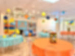 Blippi Theme Backdrop & Floor Decal w/ Balloons and table set up