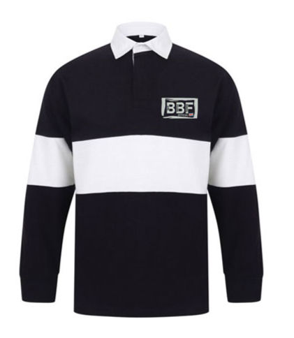 Navy & White Panelled Rugby Shirt