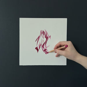 Dancing abstract colored pencil on paper