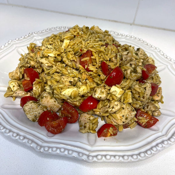 Pesto Chicken & Orzo Salad Stir The Paige