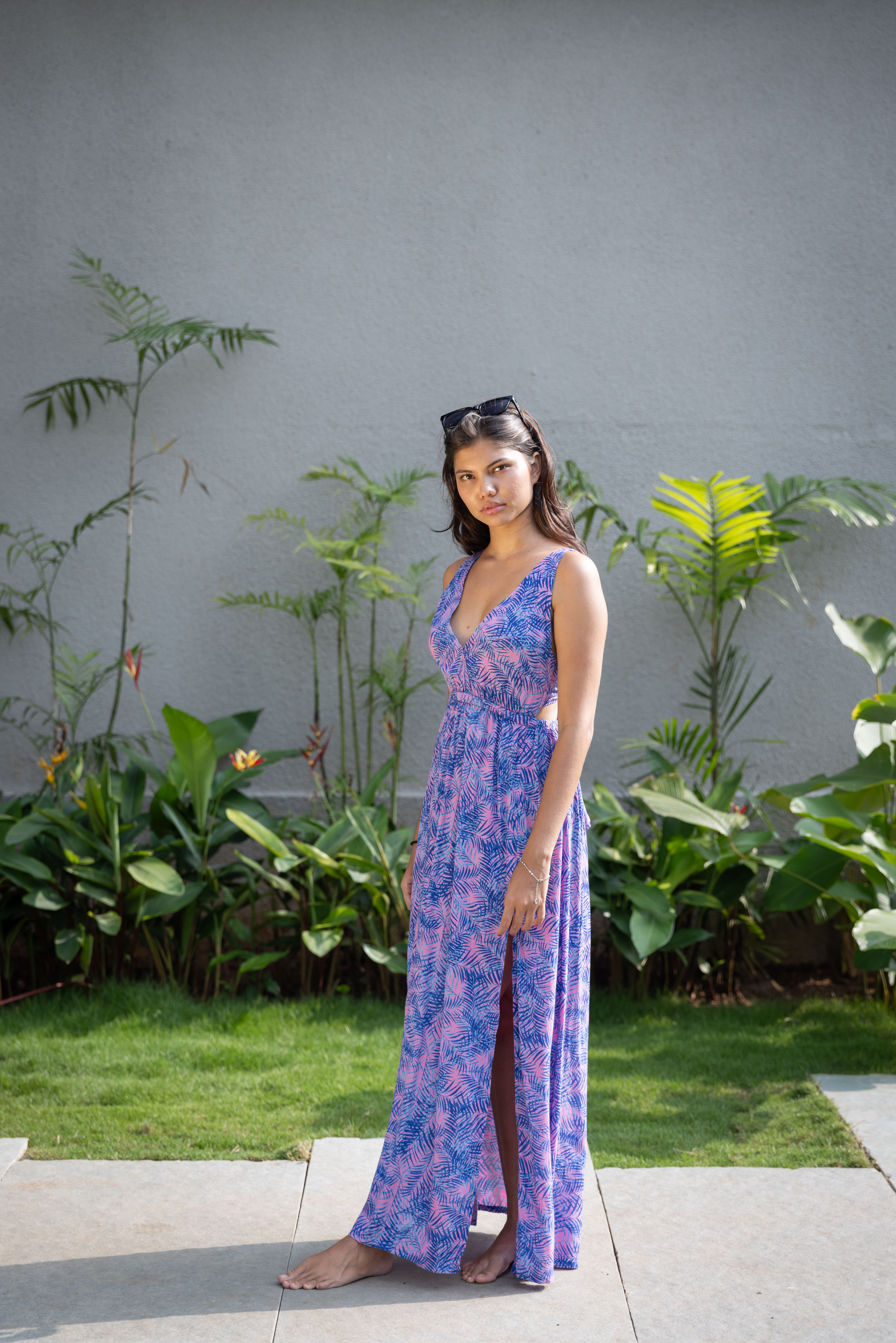 Pink Palm Tree Maxi Dress