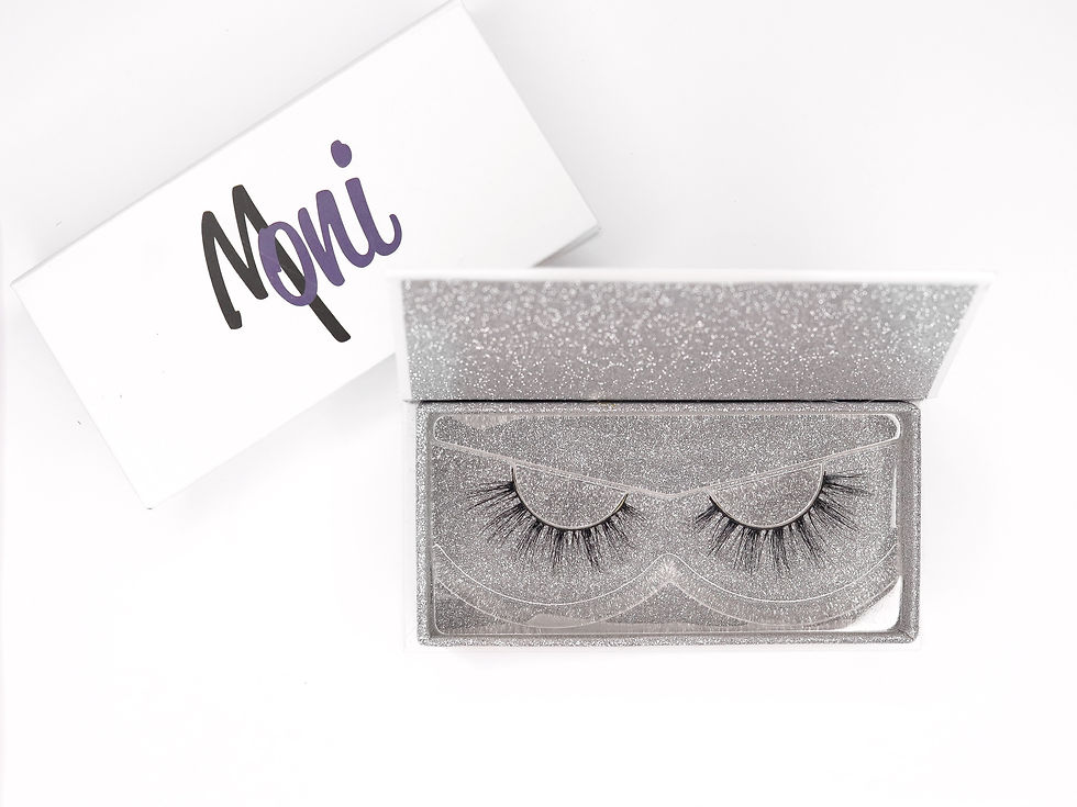 Nubia 3D mink lashes from Moni Hair UK Lavender Collection.