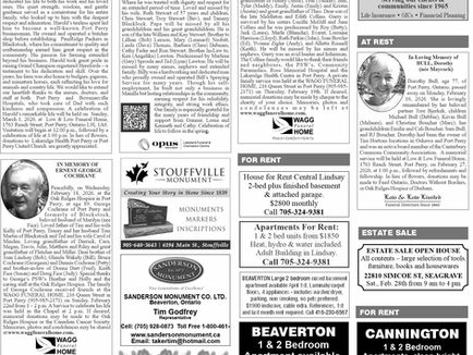 Classifieds, Obituaries, For Rent, Financial, Estate Sale