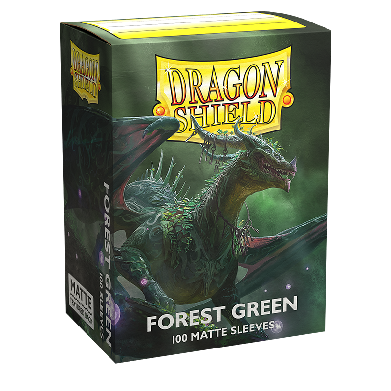 Forest Green Dragon Shield Matte Sleeves (100ct)