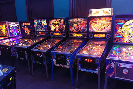 Pinball machines: Star Race, Whitewate, Road Show, The Shadow, Mystery Castle, Voltan