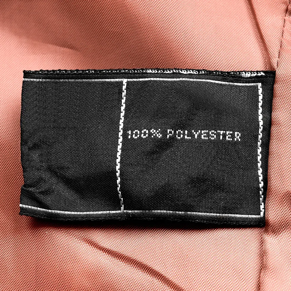 100% polyester tag