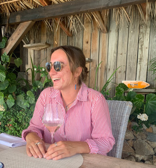 A girl drinking rosé on a summer afternoon 
