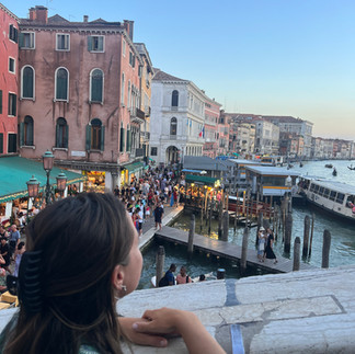 a girl looking over the Grand Canal Venice 