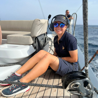 A female sailor waiting for wind 