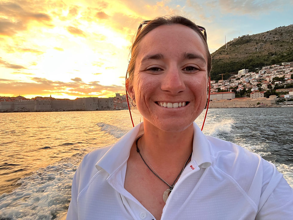 A happy sailor, in Dubrovnik sunset