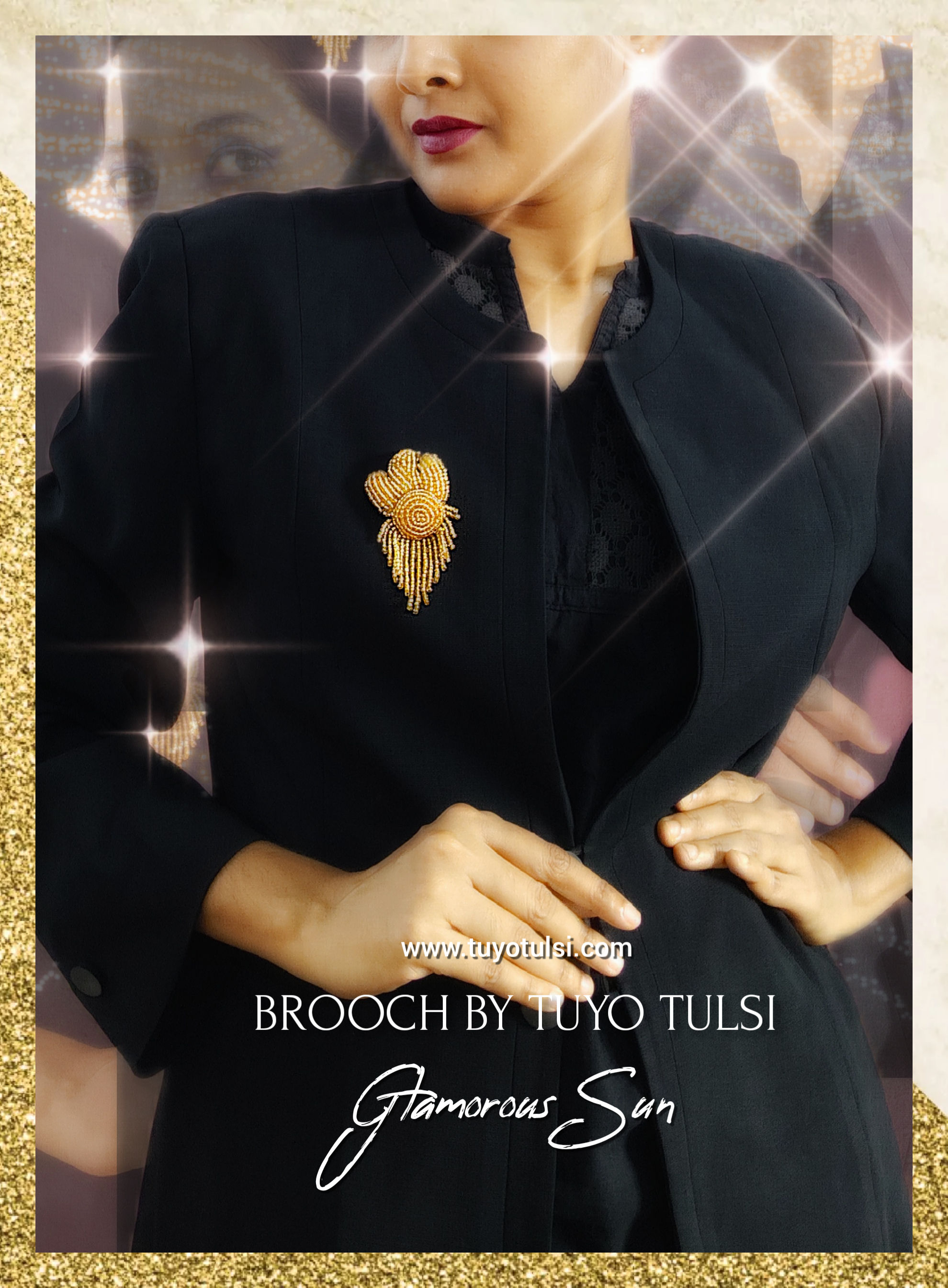 Glamorous Sun Brooch 