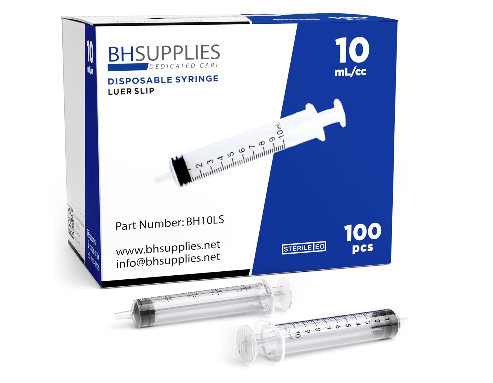 Syringe 10 mL, LL, 100/Bx