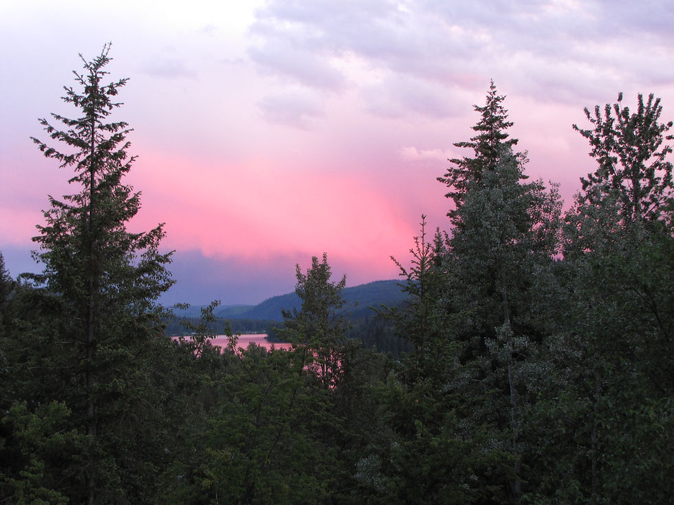 Sun Setting on Lake