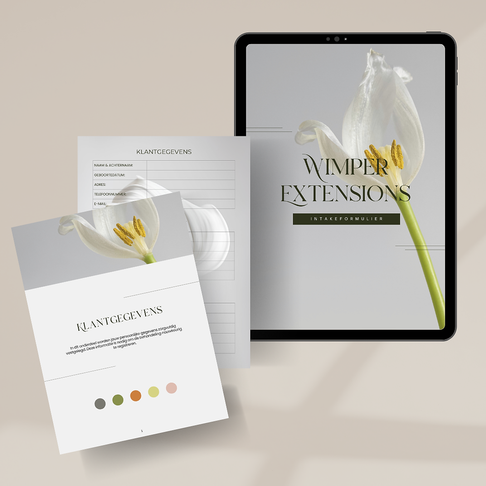 Intakeformulier Wimperextensions Petálique