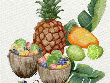 Drawing challenge with summer fruits and Drinks