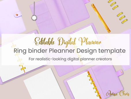 Customizable Digital Planner Cover PSD Template