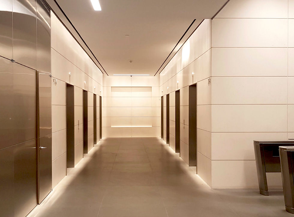 Limestone tile, floor and wall