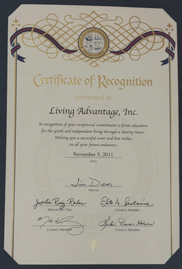 City of Carson Recognition for Living Advantage, Inc.