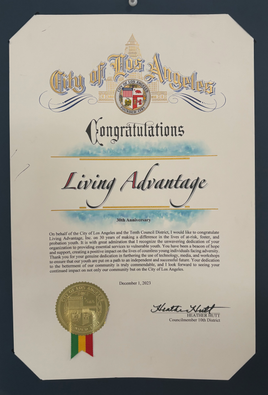 City of Los Angeles Recognition of Living Advantage, Inc.