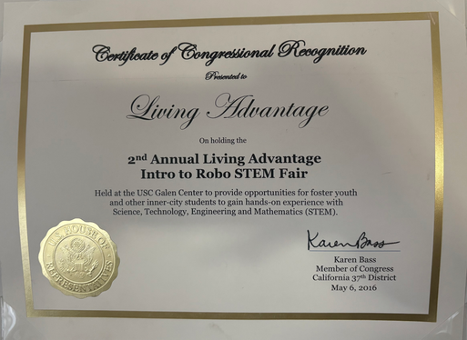 California Congressional Recognition for Living Advantage, Inc.
