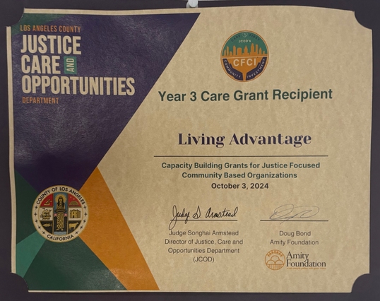 Justic Care and Opportunities Recognition of Living Advantage, Inc.