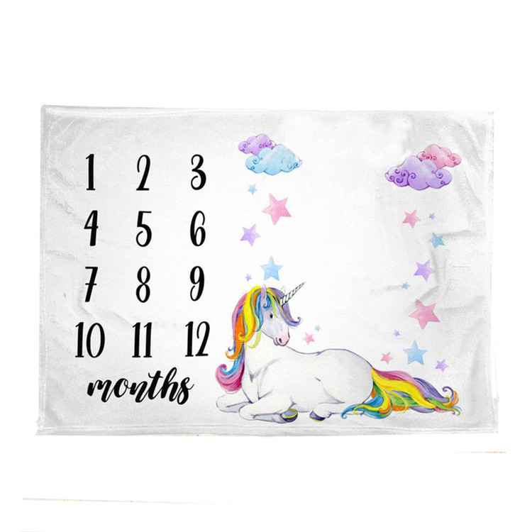 Unicorn Milestone Baby Blanket
