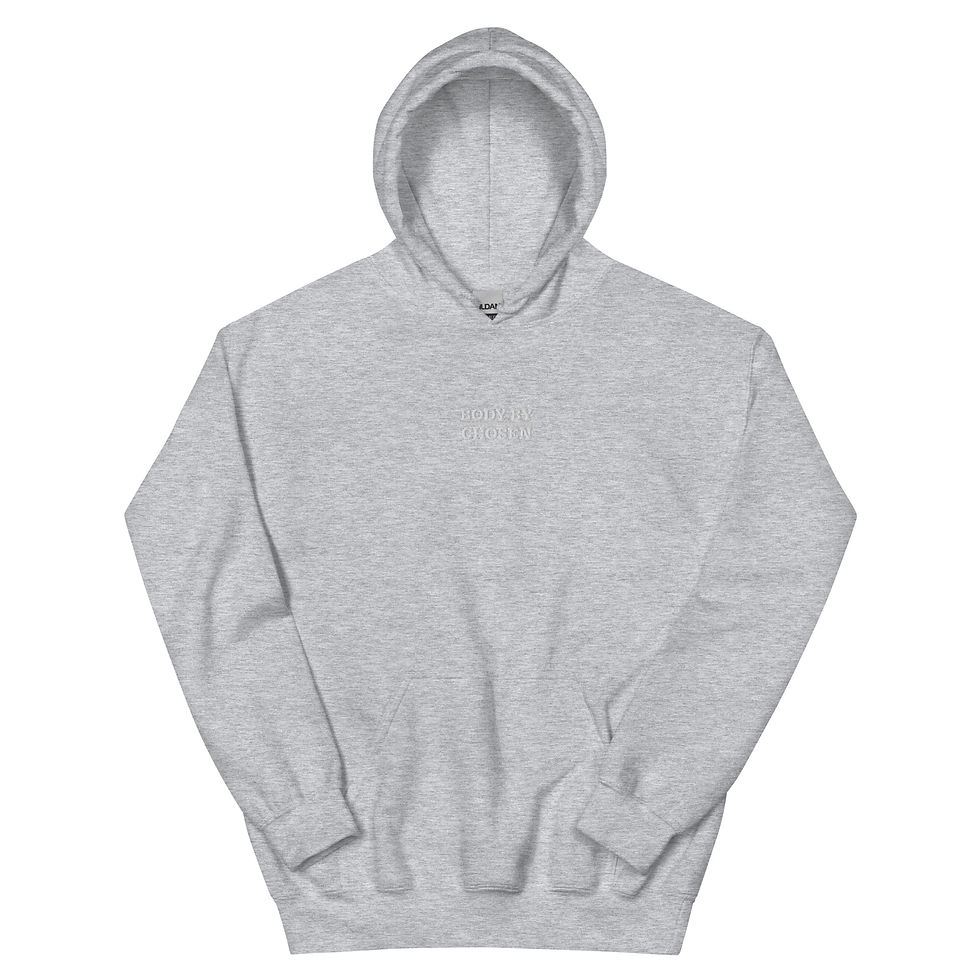 Thumbnail: Unisex Hoodie - Embroidered White Chosen Logo (Black/Grey/Pink) 