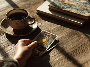 girl pulling a card from the tarot