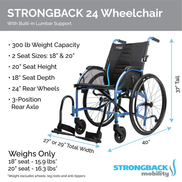 Thumbnail: STRONGBACK Comfort : 24 Wheelchair