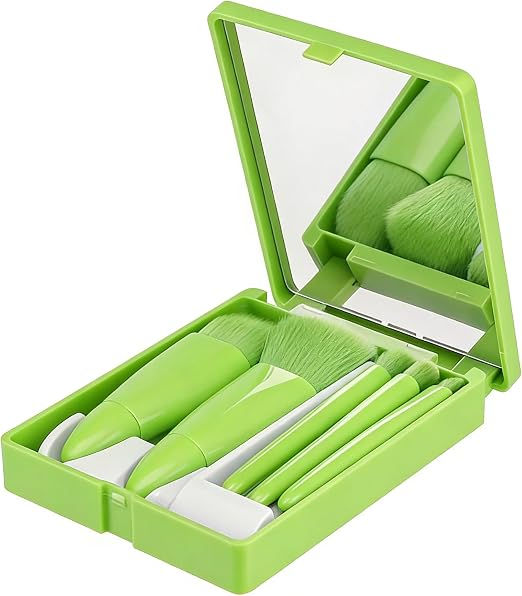 Conjunto de Pinceís de Maquiagem Portáteis - 5 peças