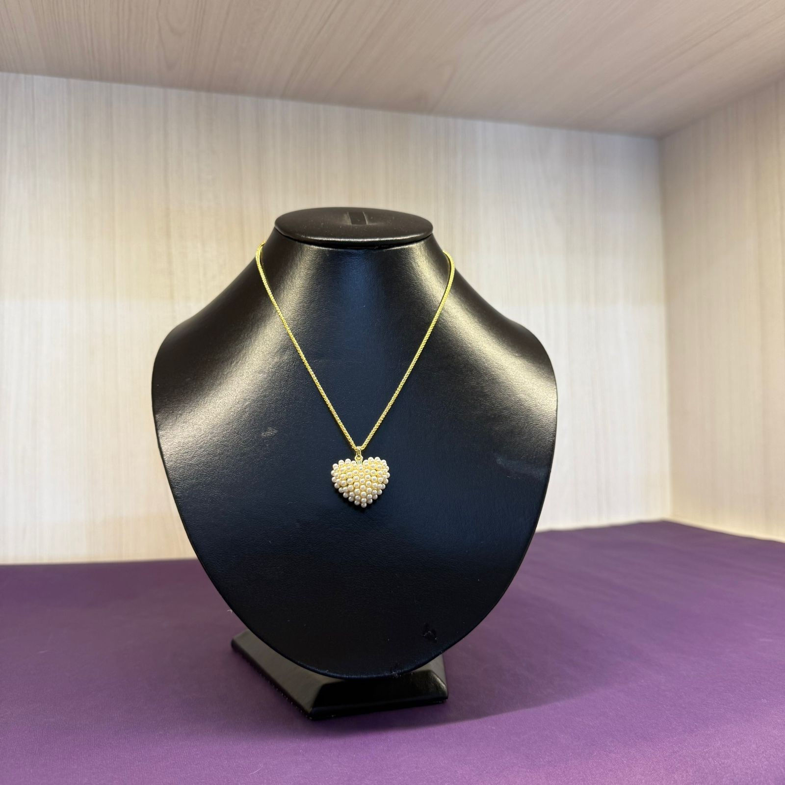 Collar Corazón Perlitas