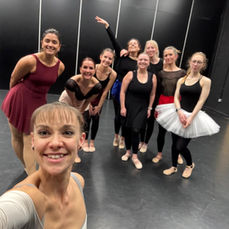 Adult ballet dance. Group community supportive class.