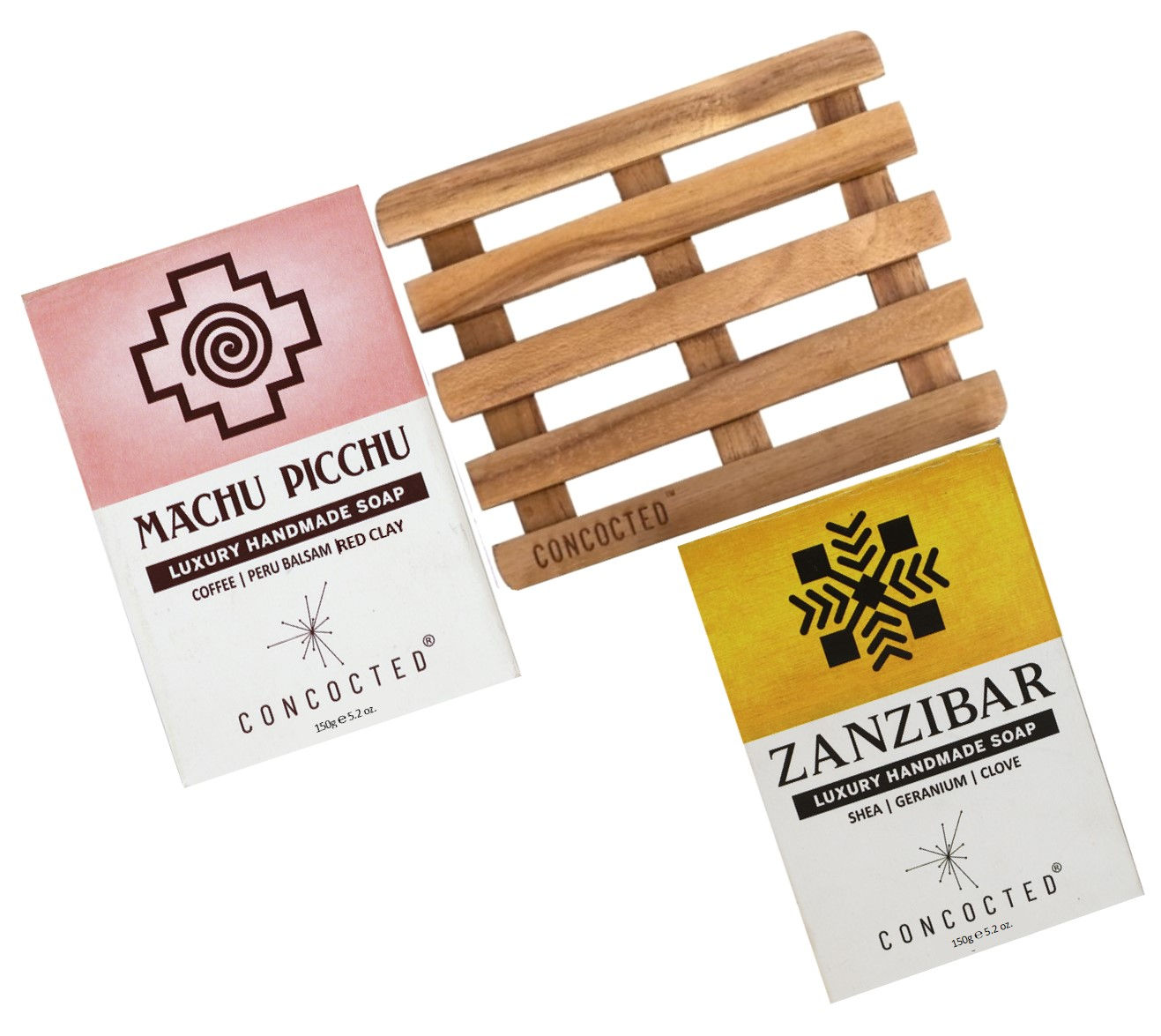 Luxury Handmade Soaps With Soapdish - Machu Picchu & Zanzibar