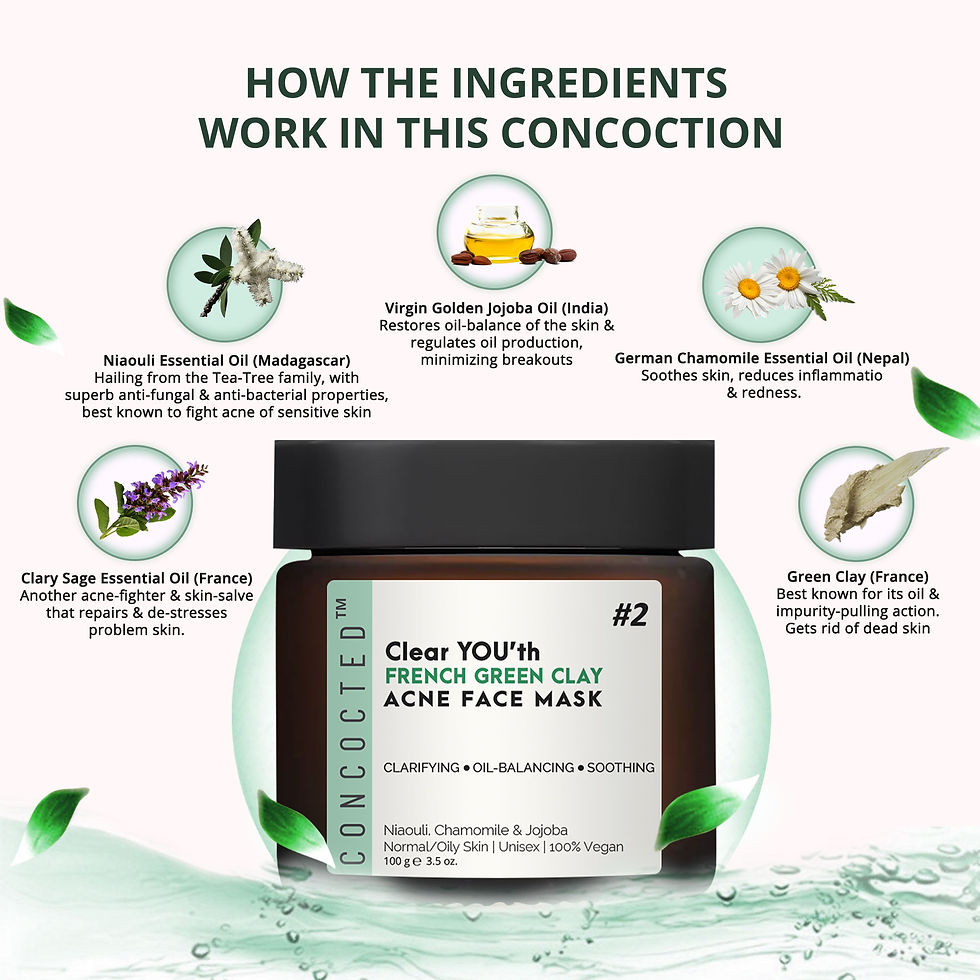 Thumbnail: Clear YOU'th French Green Clay Acne & Oil Control Face Mask With Jojoba, Niaouli