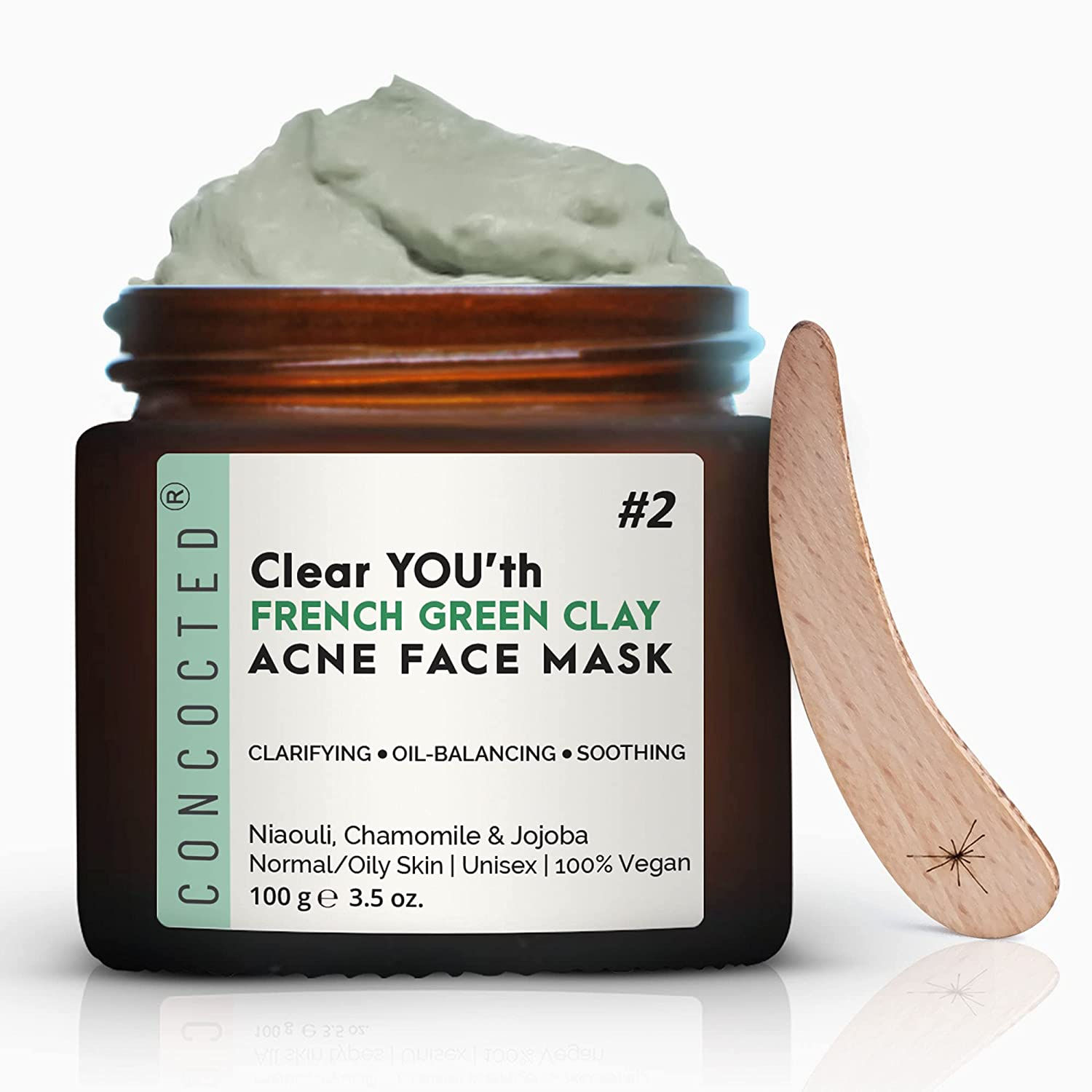 Clear YOU'th French Green Clay Acne & Oil Control Face Mask With Jojoba, Niaouli