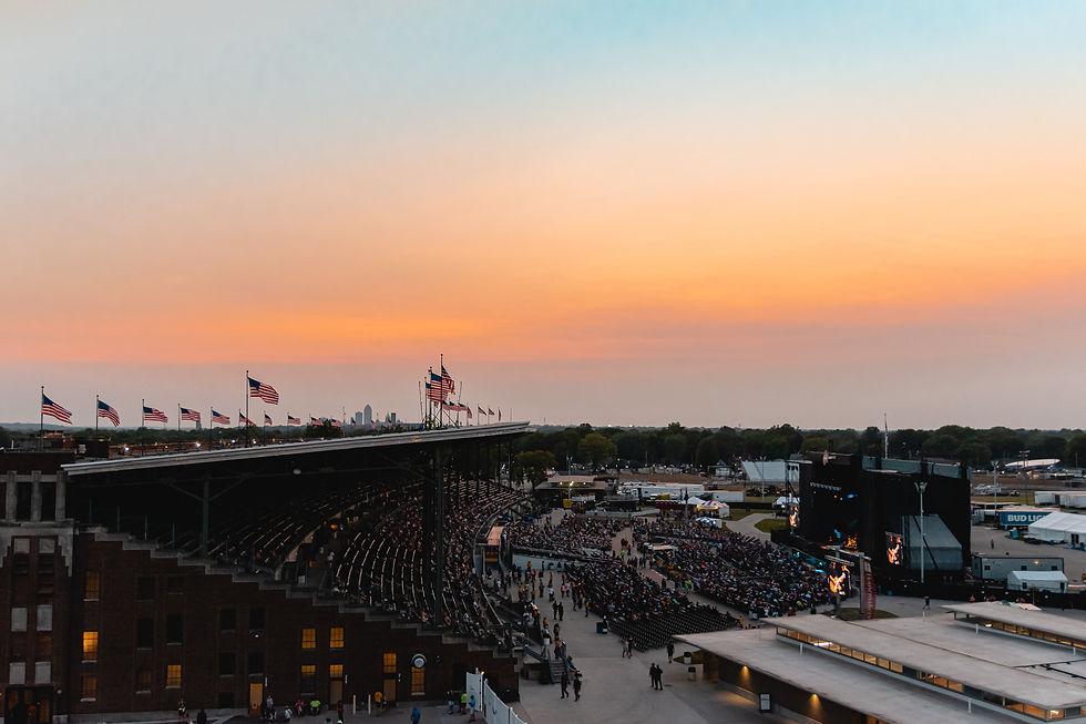 Sunset views over the Iowa State Fair Grandstand