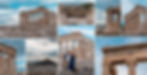 Collage of the Acropolis and Parthenon under a blue sky. A couple sits on rocks smiling, with Athens cityscape in the background.
