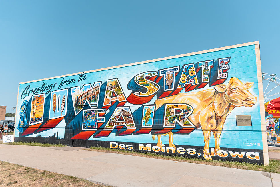 "Greetings from the Iowa State Fair" mural