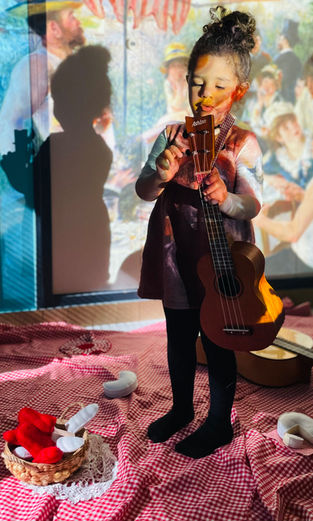Installation art & nature "Le p'tit banquet" - Margaux Delier - Eté - Oeuvre projetée "Le déjeuner des canotiers - Auguste Renoir"- Juin 2024