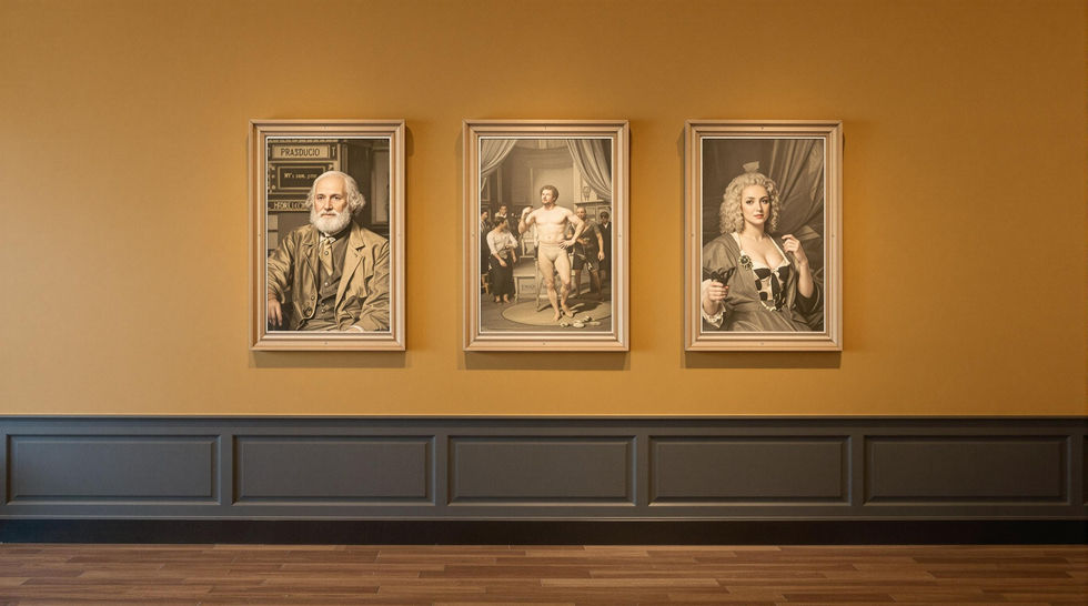 More Gunston ancestors from 1266 BC. Left-to-right; Trev Sr, Gene Sr and Wayne Sr.