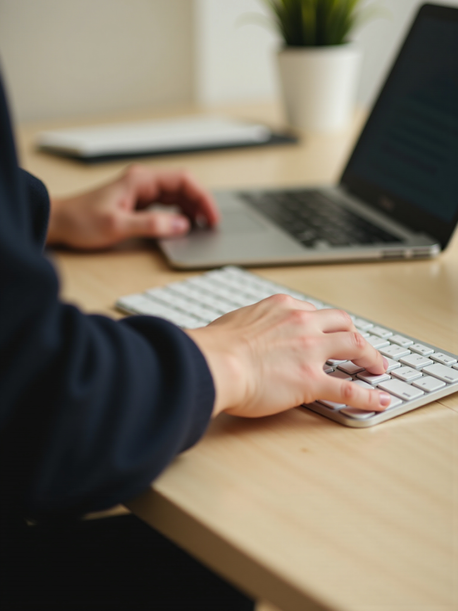 A doctor reviewing medical records on a computer
