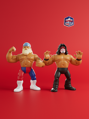 ショーダウンバンディット ホラー ゲーム フィギュア アメコミ アメトイ USA MAT MANIACS JIMMY VALIANT vs THE GREAT KABUKI SET | The Nerd Closet