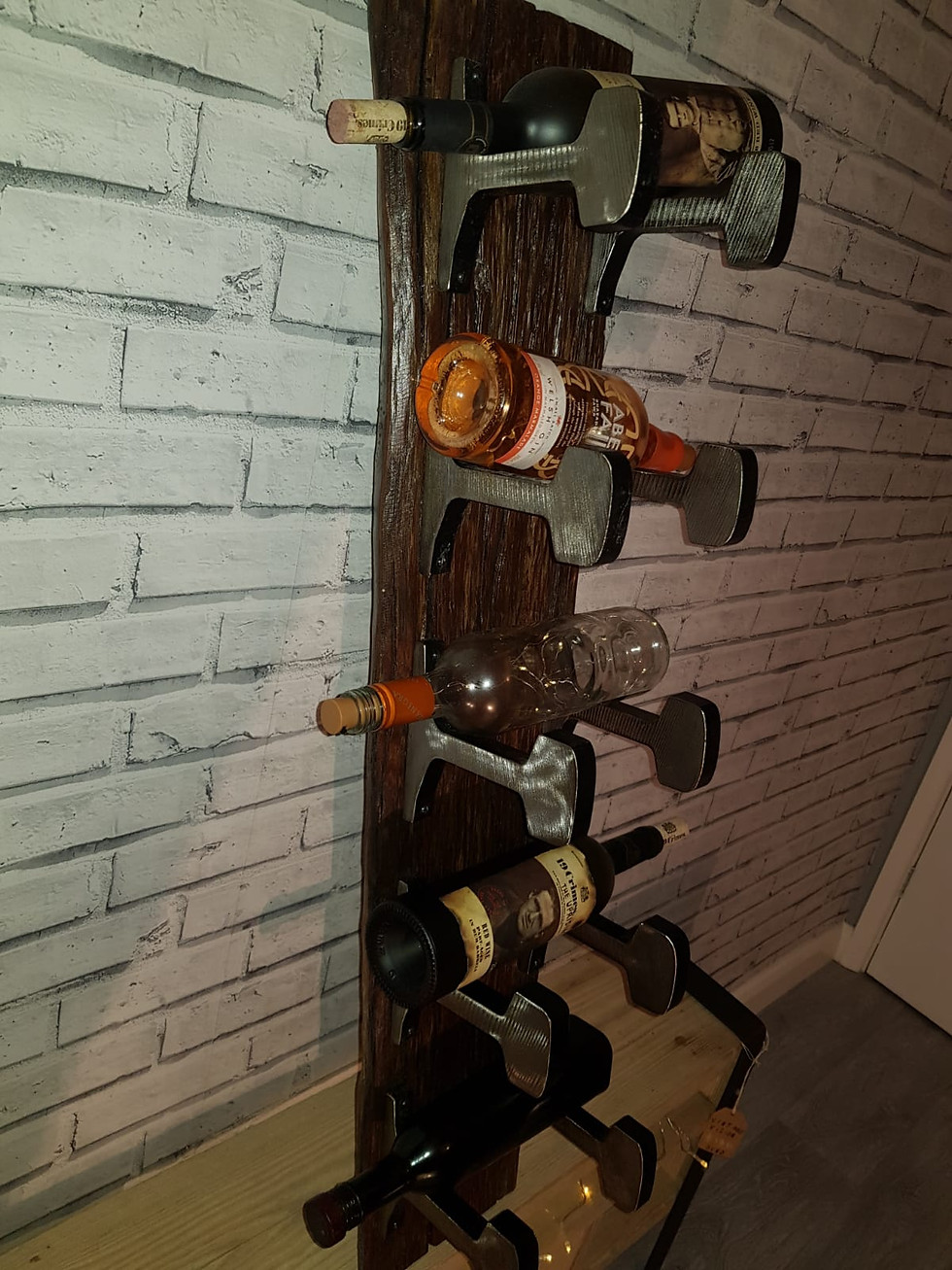 Thumbnail: Wine Rack Made From 200 Year Old Oak Railway Track